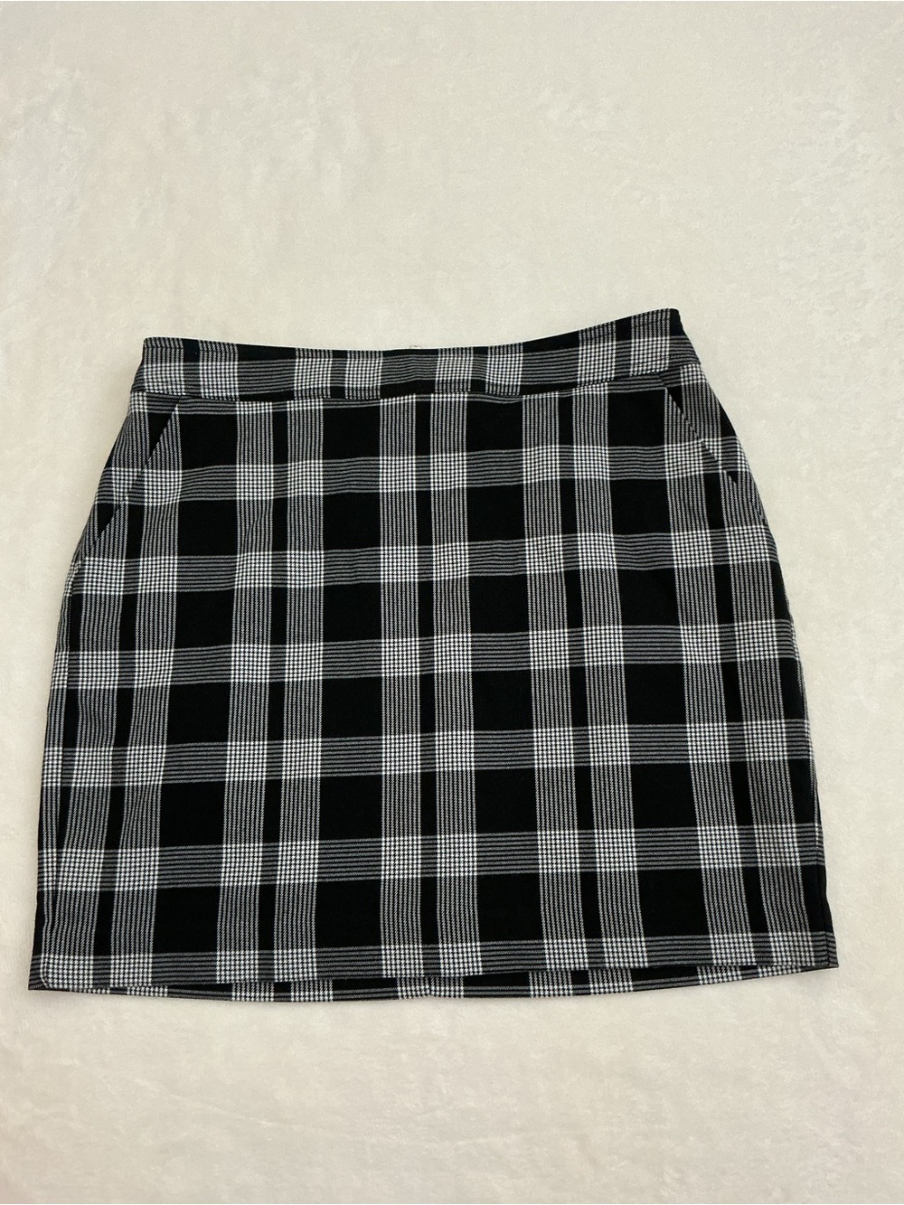 Gap Black White Plaid Mini Skirt Size 12 Lined Preppy
